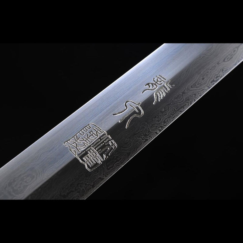 Handgefertigte chinesische Schwerter Arbeitsstoffschwert Gefaltete Stahlklinge Ebenholzscheide - COOLKATANA 