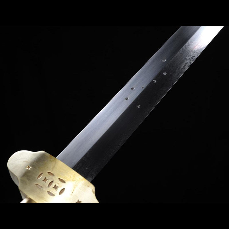 Handgefertigte chinesische Schwerter Arbeitsstoffschwert Gefaltete Stahlklinge Ebenholzscheide - COOLKATANA 