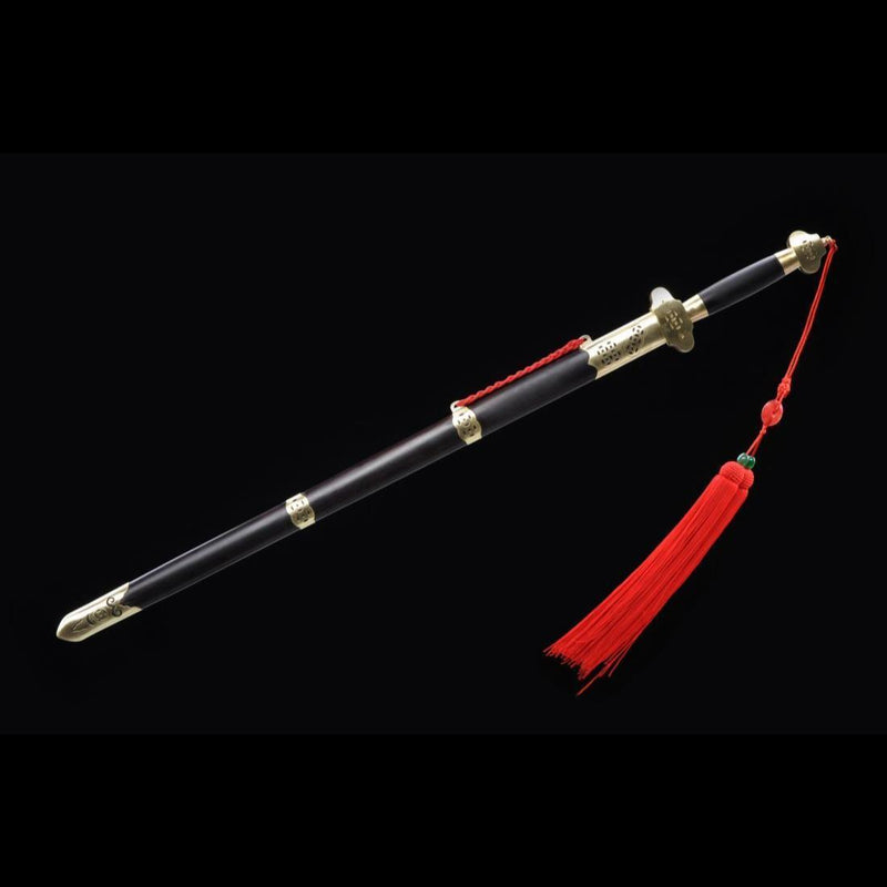 Handgefertigte chinesische Schwerter Arbeitsstoffschwert Gefaltete Stahlklinge Ebenholzscheide - COOLKATANA 