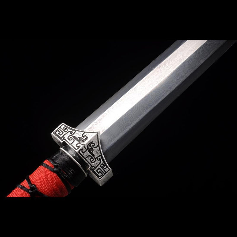 Handmade Chinese Sword Little Red Dragon Han Jian Short Sword Folded S 