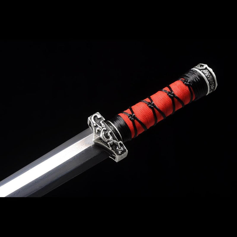 Handmade Chinese Sword Little Red Dragon Han Jian Short Sword Folded S 