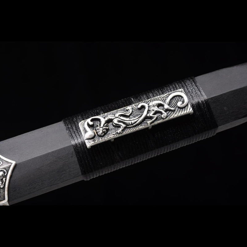 Handmade Chinese Sword Little Red Dragon Han Jian Short Sword Folded S 