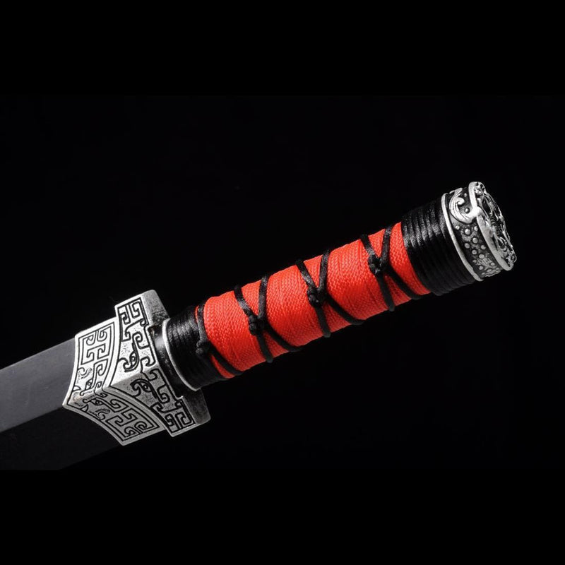 Handmade Chinese Sword Little Red Dragon Han Jian Short Sword Folded S 