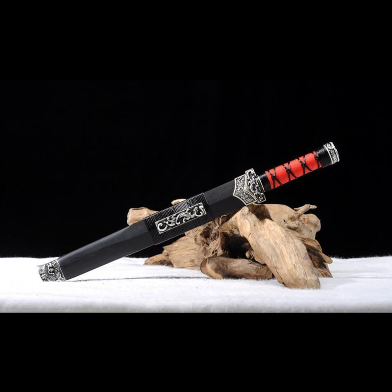 Handmade Chinese Sword Little Red Dragon Han Jian Short Sword Folded S 