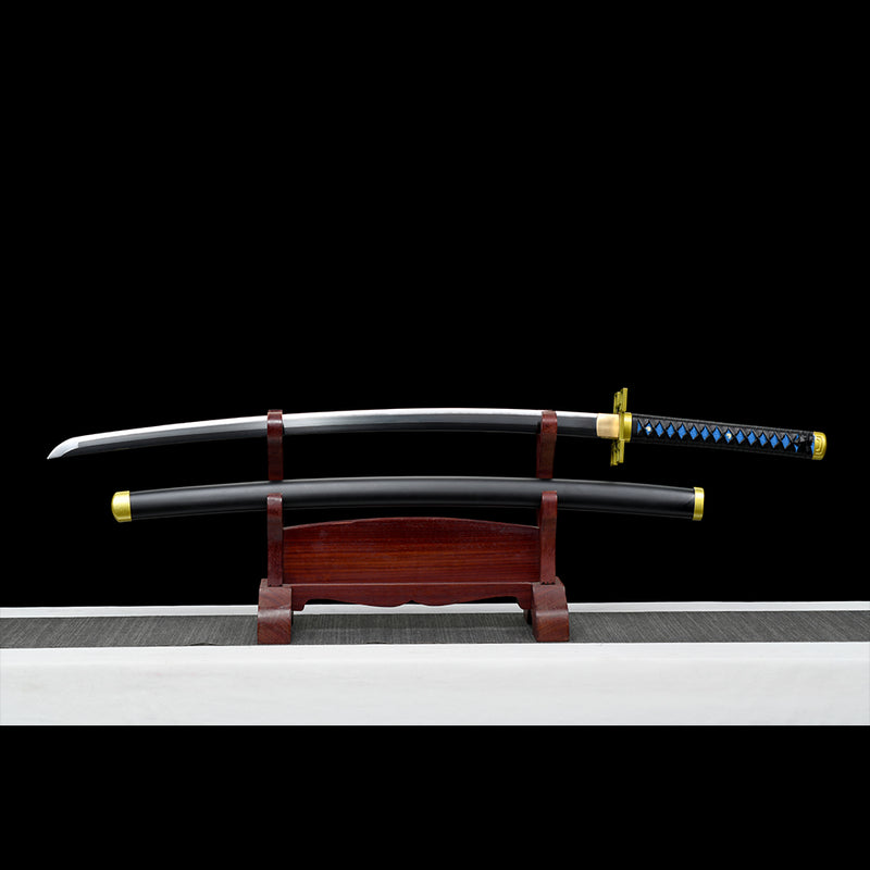 1095 High Carbon Steel Black Demon Slayer Muichiro Tokito Nichirin Katana Schwert 