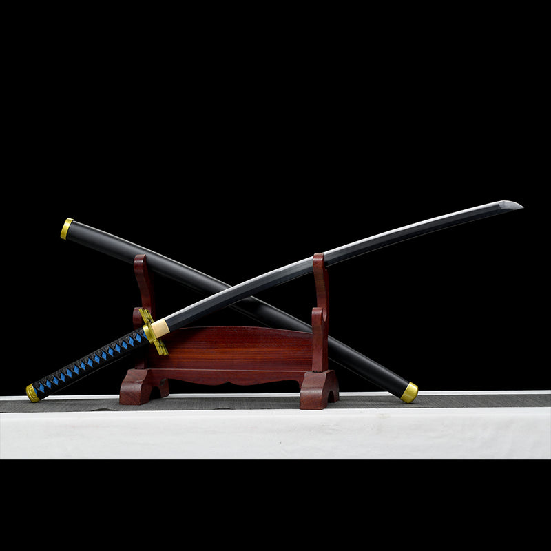 1095 High Carbon Steel Black Demon Slayer Muichiro Tokito Nichirin Katana Schwert 