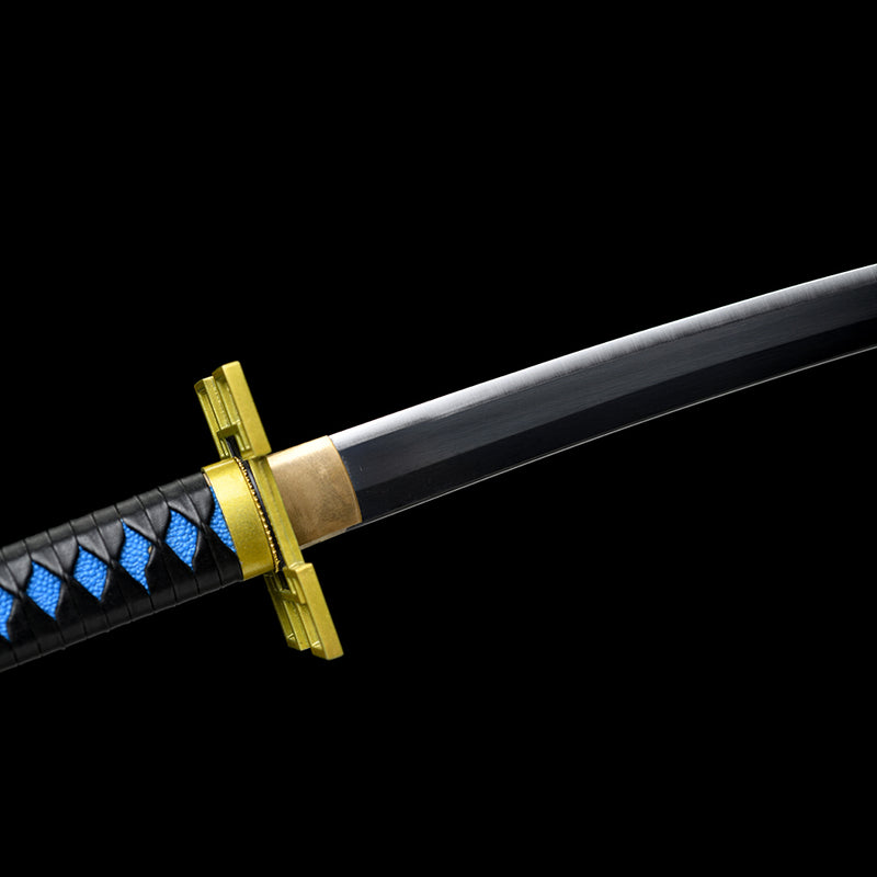 1095 High Carbon Steel Black Demon Slayer Muichiro Tokito Nichirin Katana Schwert 