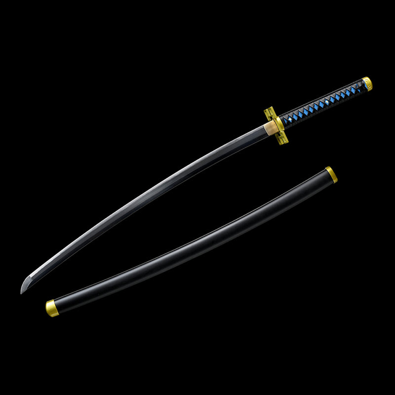 1095 High Carbon Steel Black Demon Slayer Muichiro Tokito Nichirin Katana Schwert 