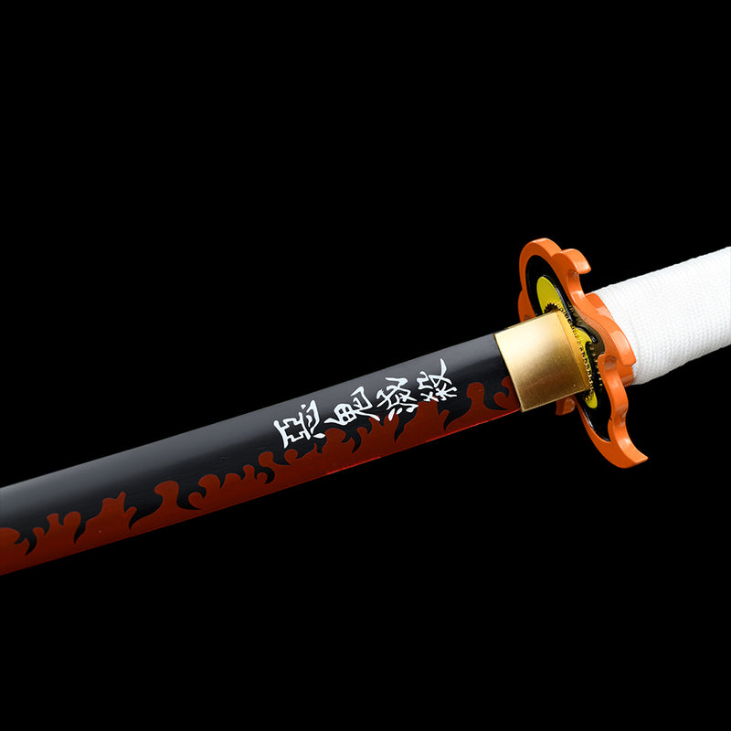 1095 High Carbon Steel White Demon Slayer Kyojuro Rengoku sword Nichirin Katana Sword 