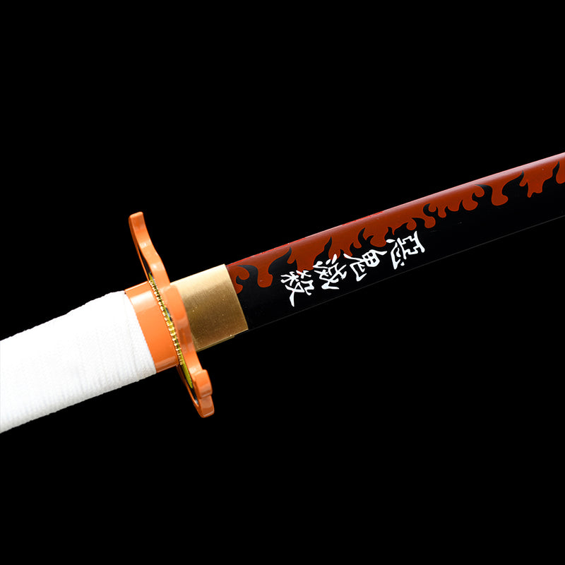 1095 High Carbon Steel White Demon Slayer Kyojuro Rengoku sword Nichirin Katana Sword 