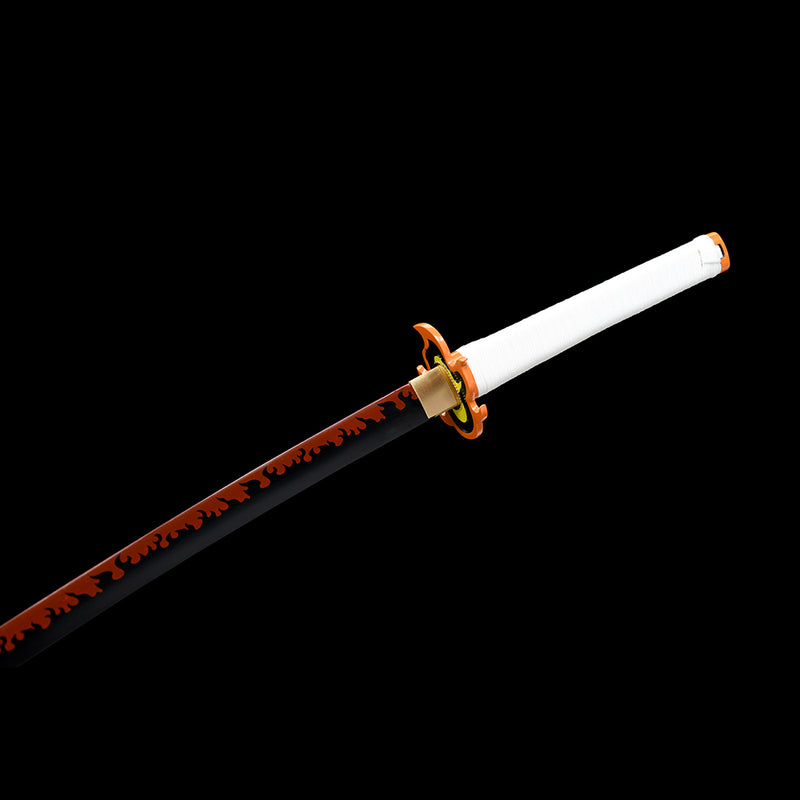 1095 High Carbon Steel White Demon Slayer Kyojuro Rengoku sword Nichirin Katana Sword 