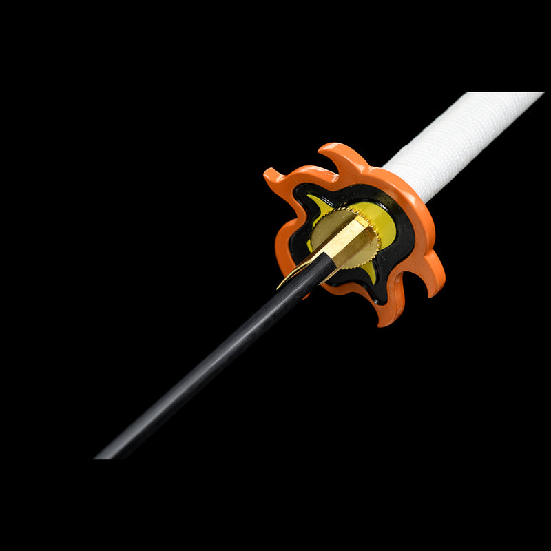 1095 High Carbon Steel White Demon Slayer Kyojuro Rengoku sword Nichirin Katana Sword 