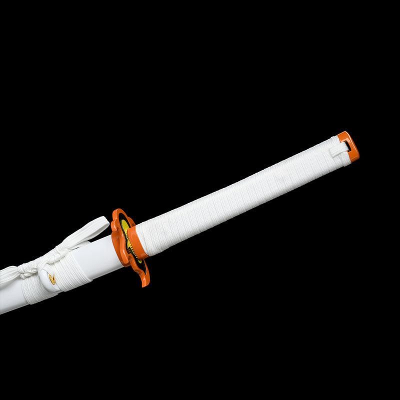 1095 High Carbon Steel White Demon Slayer Kyojuro Rengoku sword Nichirin Katana Sword 