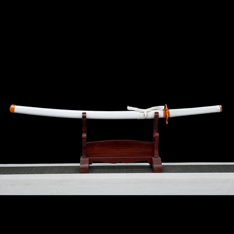 1095 High Carbon Steel White Demon Slayer Kyojuro Rengoku sword Nichirin Katana Sword 