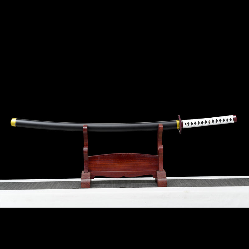 1095 High Carbon Steel Black Blade Demon Slayer Giyu Tomioka Nichirin Katana Sword 