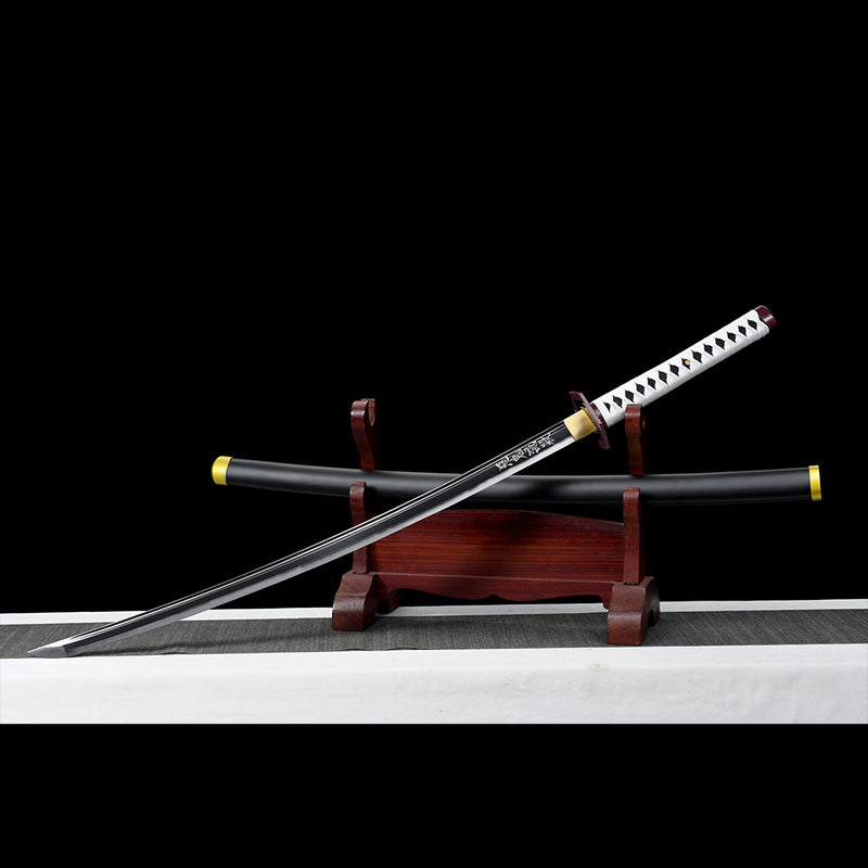 1095 High Carbon Steel Black Blade Demon Slayer Giyu Tomioka Nichirin Katana Sword 