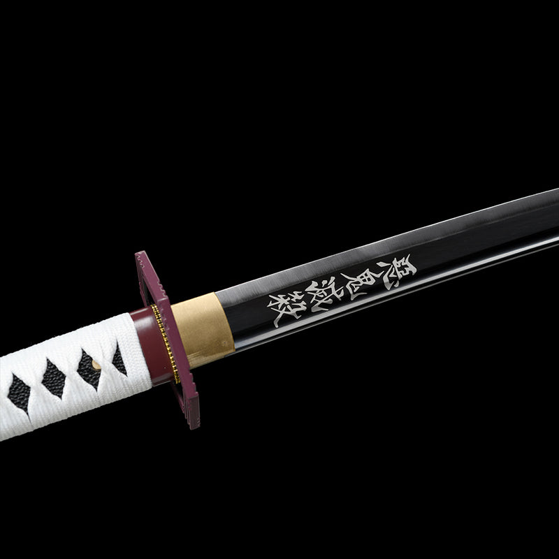 1095 High Carbon Steel Black Blade Demon Slayer Giyu Tomioka Nichirin Katana Sword 