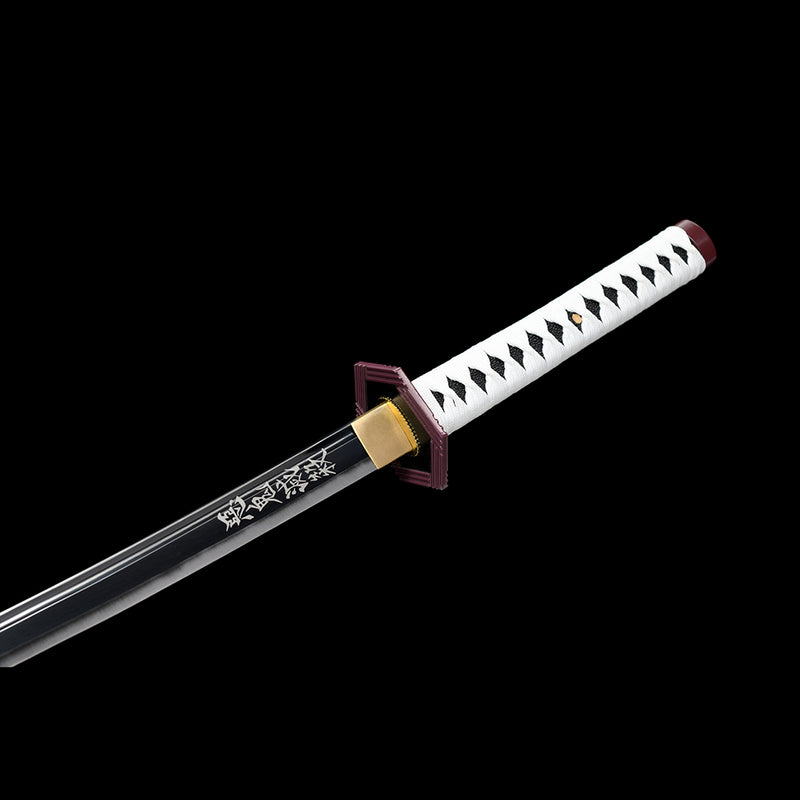 1095 High Carbon Steel Black Blade Demon Slayer Giyu Tomioka Nichirin Katana Sword 