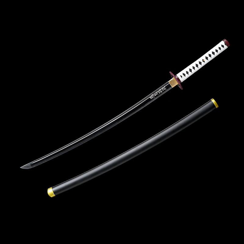 1095 High Carbon Steel Black Blade Demon Slayer Giyu Tomioka Nichirin Katana Sword 