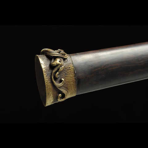 Handmade Chinese Sword Ring-Pommel Sword Straight Blade Dao Folded Steel Bla-COOLKATANA-SL-5022-U