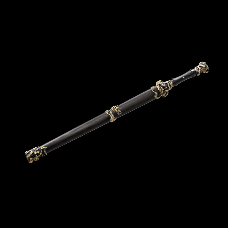 Handmade Chinese Sword Snow Sword Aoxue Jian Folded Steel Blade Ebony  
