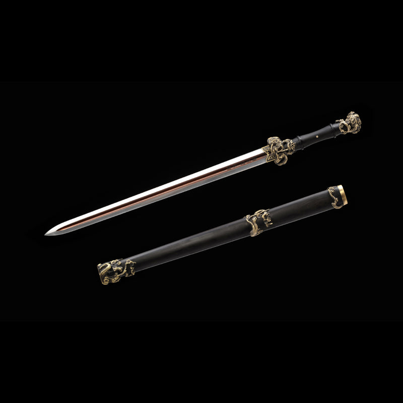 Handmade Chinese Sword Snow Sword Aoxue Jian Folded Steel Blade Ebony  