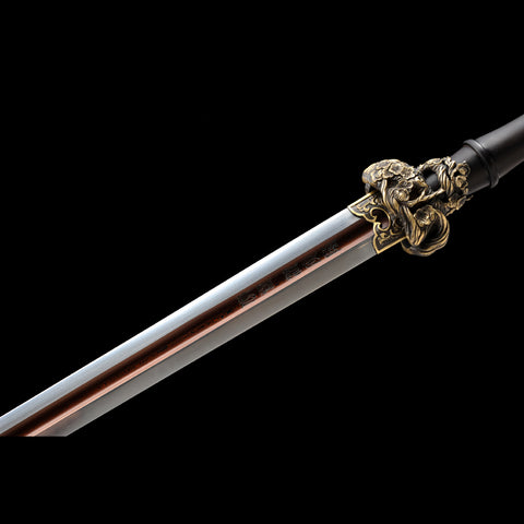 Handmade Chinese Sword Snow Sword Aoxue Jian Folded Steel Blade Ebony Scabbard-COOLKATANA-SL-3020-U
