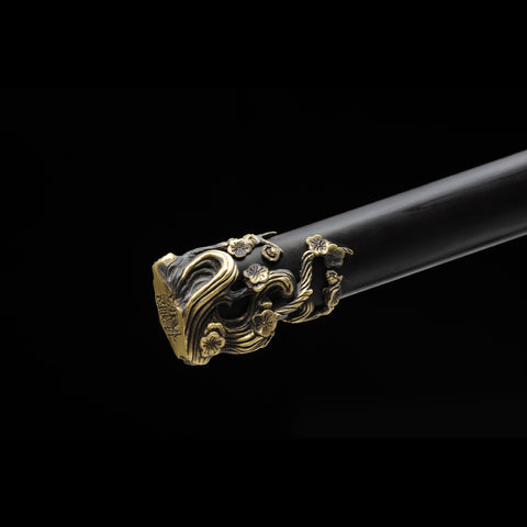 Handmade Chinese Sword Snow Sword Aoxue Jian Folded Steel Blade Ebony Scabbard-COOLKATANA-SL-3020-U