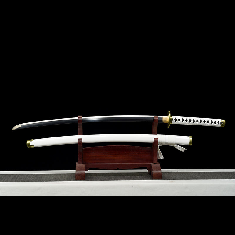 1095 High Carbon Steel White One Piece Roronoa Zoro's Wado Ichimonji Katana Sword 