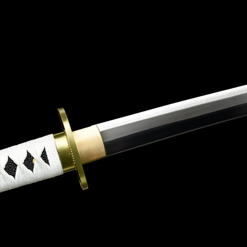Anime sword one piece characters roronoa zoro Wado Ichimonji 1095 High Carbon Steel  Habaki QQ-0112-U COOLKATANA 11