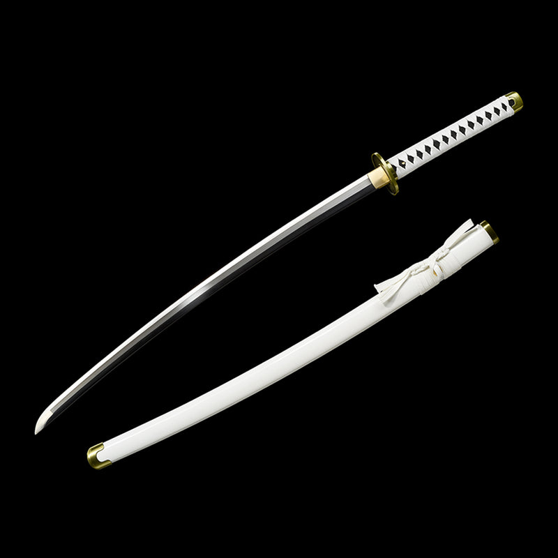 1095 High Carbon Steel White One Piece Roronoa Zoro's Wado Ichimonji Katana Sword 