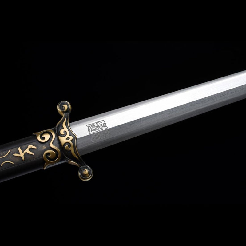 Handmade Chinese Sword General Short Sword Folded Steel Eight-sided Bl 