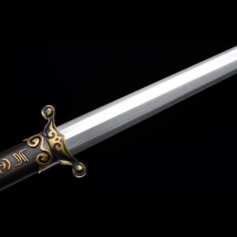Handmade Chinese Sword General Short Sword Folded Steel Eight-sided Bl 