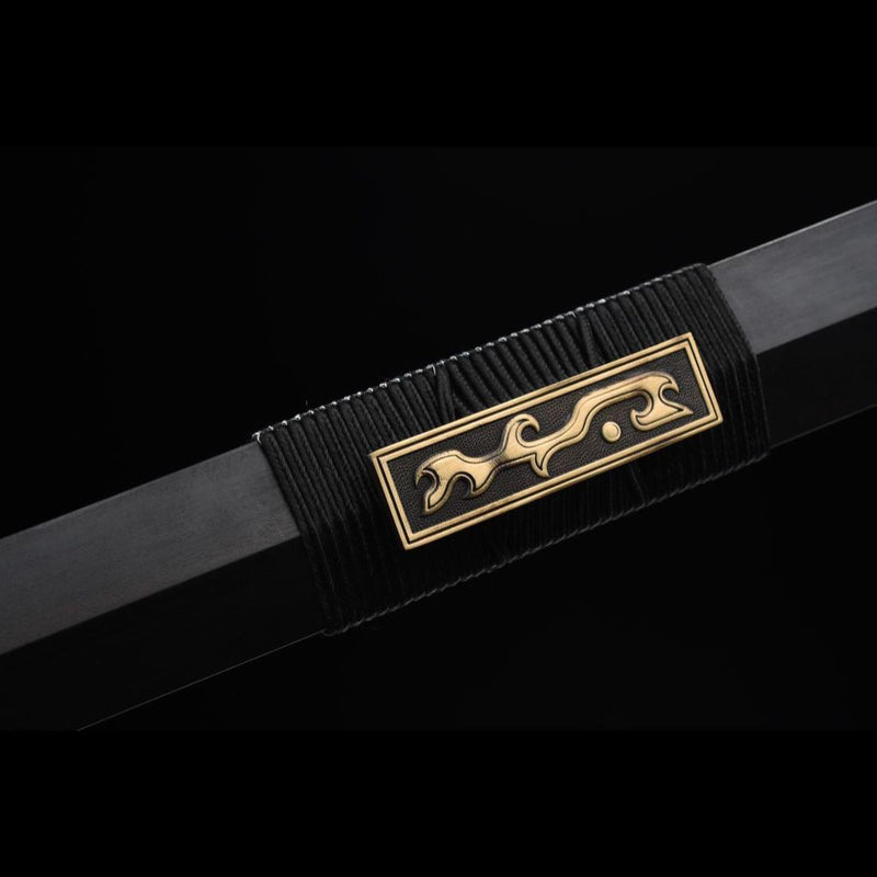 Handgefertigtes chinesisches Schwert Moire Han Jian Gefalteter Stahl Achtseitige Klinge Ebenholzscheide - COOLKATANA 
