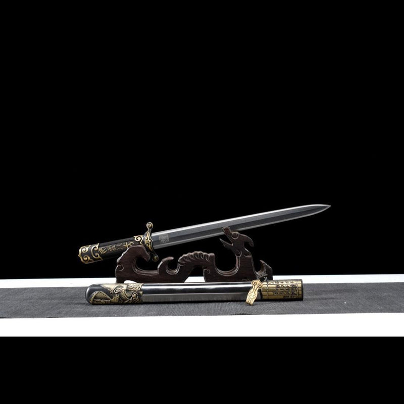 Handmade Chinese Sword General Short Sword Folded Steel Eight-sided Bl 