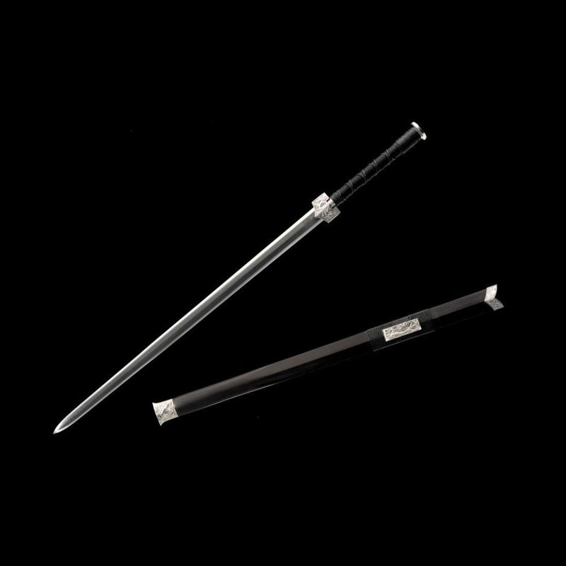 Handmade Chinese Sword Four-Holy-Animal Han Jian Folded Steel Eight-Si 
