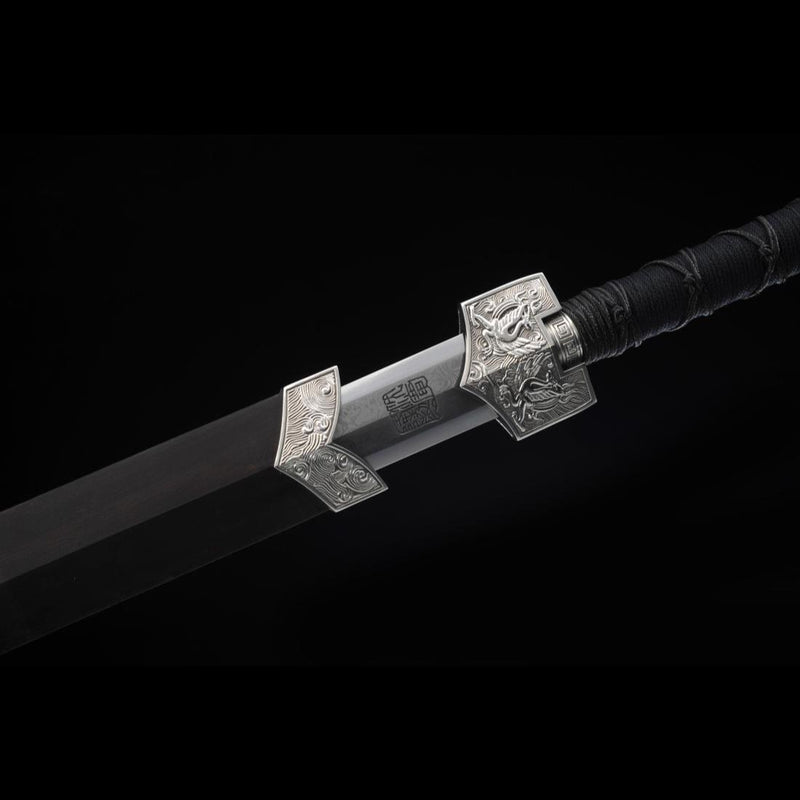 Handmade Chinese Sword Four-Holy-Animal Han Jian Folded Steel Eight-Si 