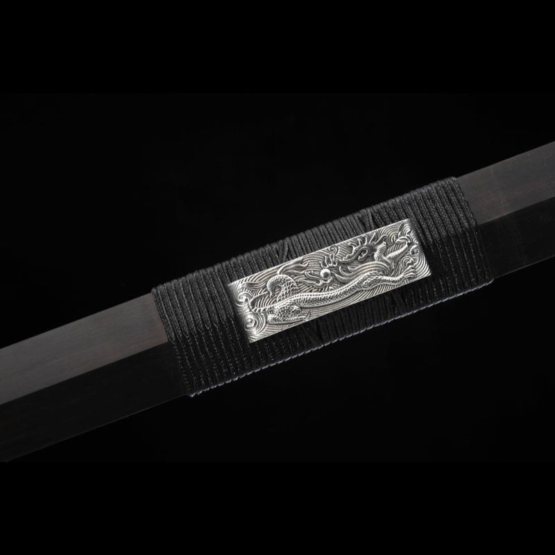 Handmade Chinese Sword Four-Holy-Animal Han Jian Folded Steel Eight-Si 