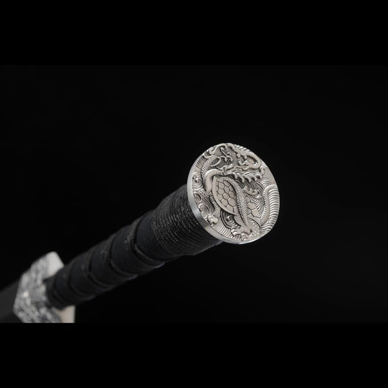Handmade Chinese Sword Four-Holy-Animal Han Jian Folded Steel Eight-Si 