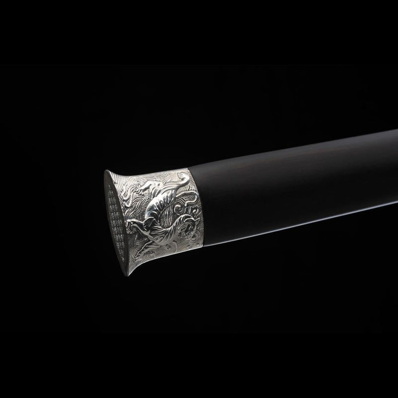 Handmade Chinese Sword Four-Holy-Animal Han Jian Folded Steel Eight-Si 