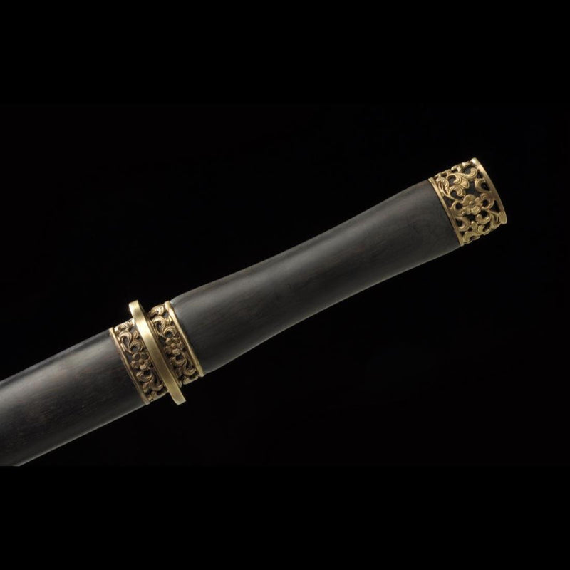 Handgefertigtes chinesisches Schwert Traditionelles Feng Shui Jian Gefaltete Stahlklinge Ebenholzscheide - COOLKATANA 