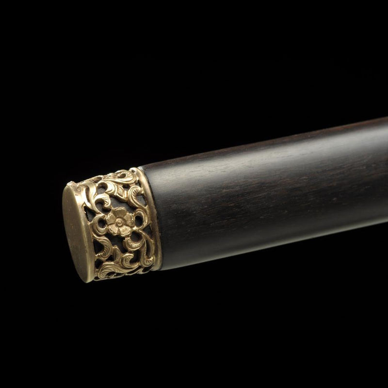 Handgefertigtes chinesisches Schwert Traditionelles Feng Shui Jian Gefaltete Stahlklinge Ebenholzscheide - COOLKATANA 