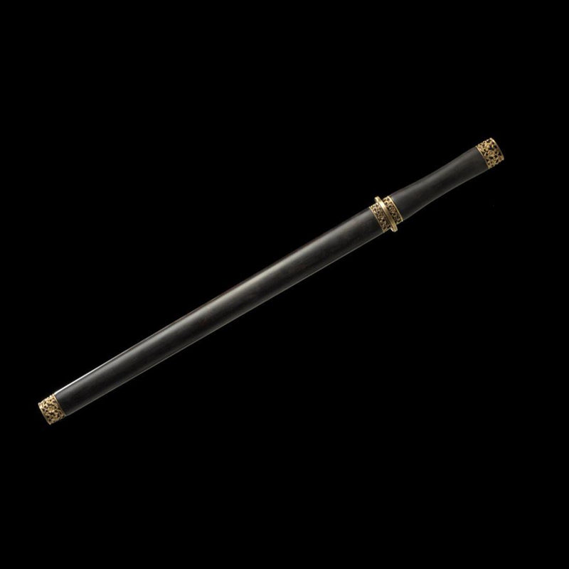 Handgefertigtes chinesisches Schwert Traditionelles Feng Shui Jian Gefaltete Stahlklinge Ebenholzscheide - COOLKATANA 