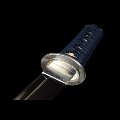 Hand Forged Japanese Tanto Sword Short Sword Blue Blade Folded Steel Iron Tsuba Full Tang Sharp-COOLKATANA-SL-1260-U