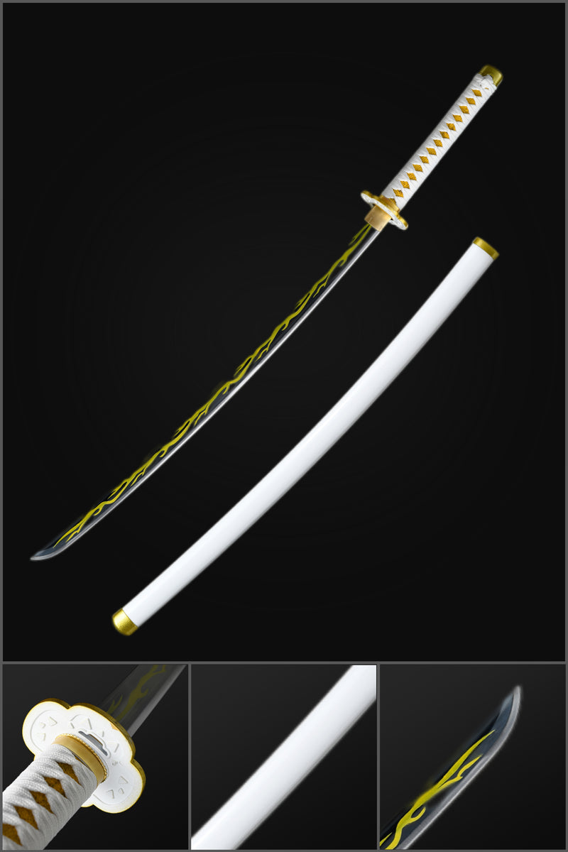 1095 High Carbon Steel Anime Katana Demon Slayer Zenitsu Agatsuma Katana Sword 