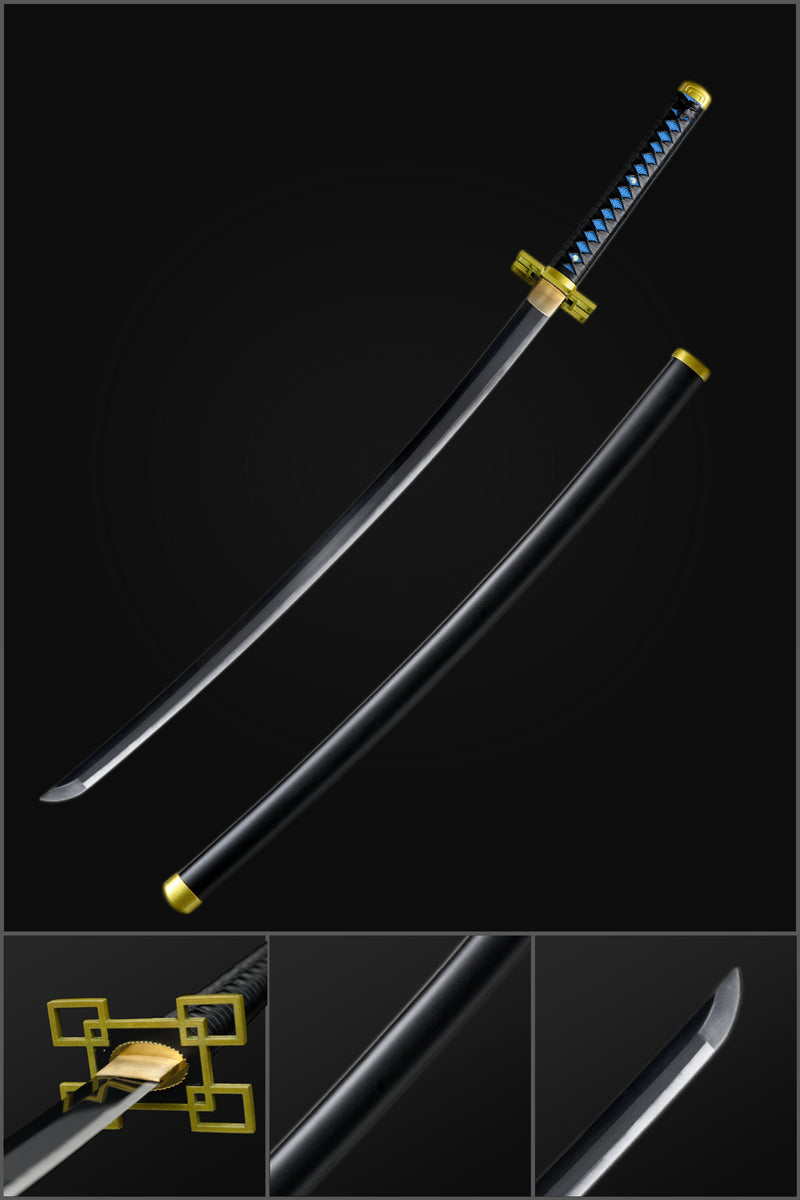 1095 High Carbon Steel Black Demon Slayer Muichiro Tokito Nichirin Katana Schwert 