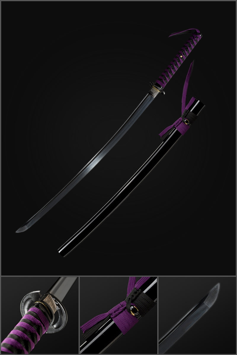 1095 Kohlenstoffstahl Black Demon Slayer Nichirin Katana Schwert 
