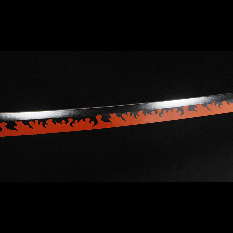 Hand Forged Anime Sword Demon Slayer Rengoku Kyojuro Nichirin Katana S 