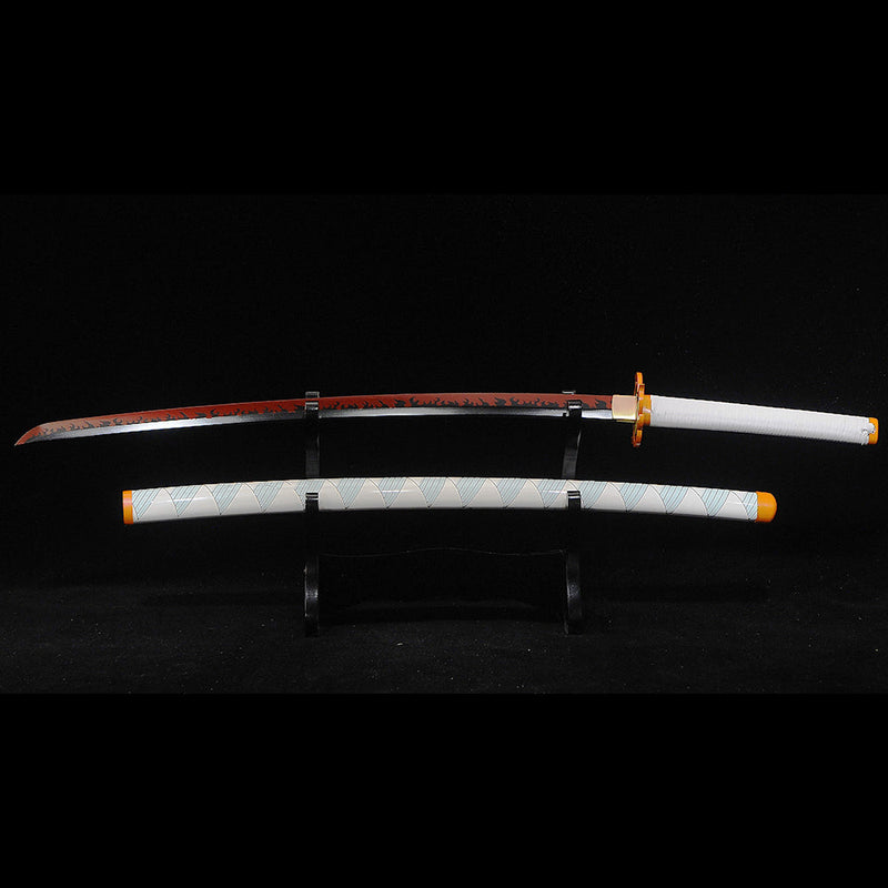 Hand Forged Anime Sword Demon Slayer Rengoku Kyojuro Nichirin Katana S 