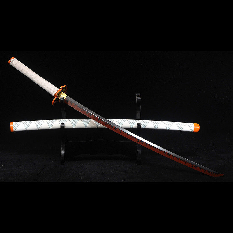 Hand Forged Anime Sword Demon Slayer Rengoku Kyojuro Nichirin Katana S 